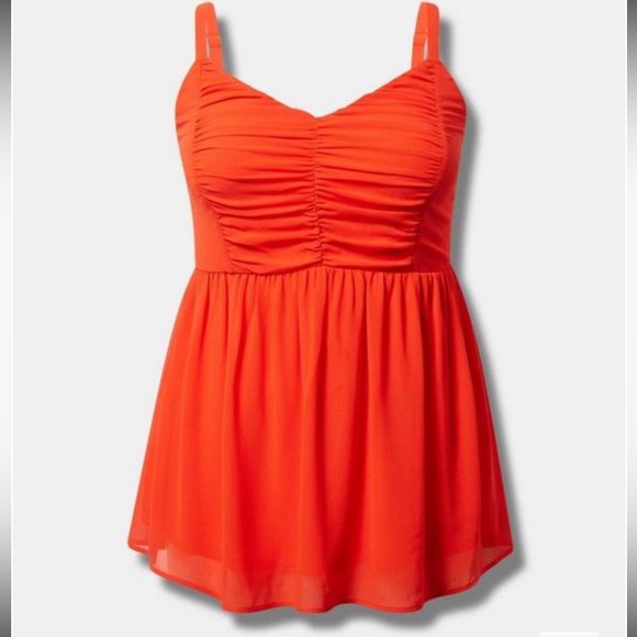 NWT Torrid Babydoll Chiffon Shirred V-Neck Tank - Picture 5 of 10